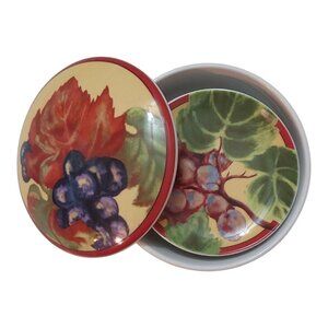 Set of 4 BIA Vendange Saucer Plates with Grape Leaf Motif